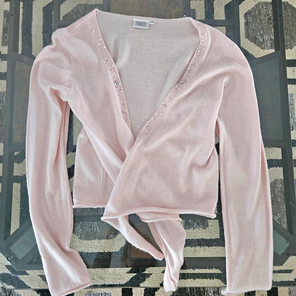 Women's/ Juniors Collection X11X LTD Pink Open Cardigan Blouse Size Small - Picture 5 of 5
